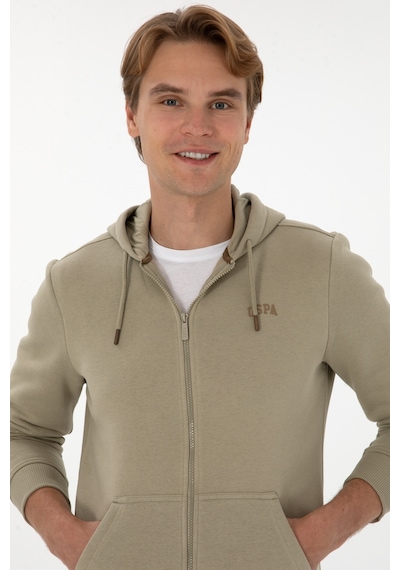U.S. Polo Assn. Erkek Regular Fit Açık Haki Şardonlu Örme Hırka 50313755-VR183