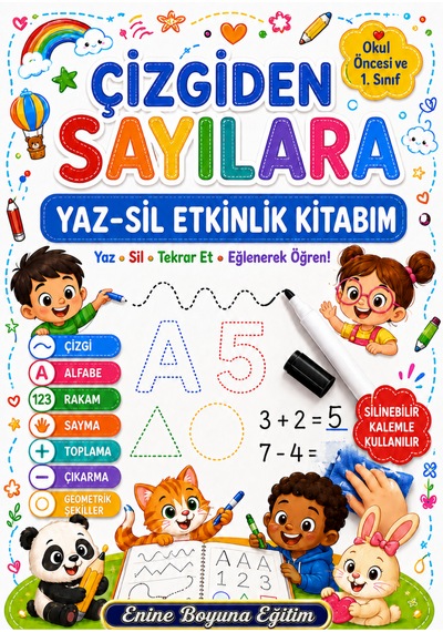 Çizgiden Sayılara Yaz-sil Etkinlik Kitabım Aktivite Ve Etkinlikler