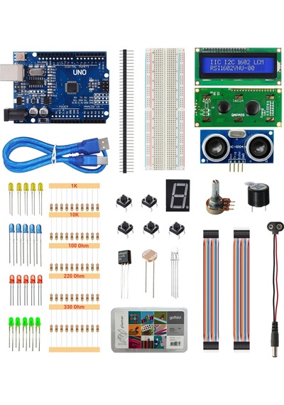 Kutulu Robotik Kodlama Arduino Uno Ekonomik Başlangıç Seti 26 Çeşit 148 Parça