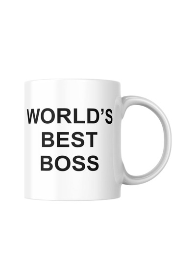 World's Best Boss Baskılı Kupa Bardak Hediyelik Çay Kahve Kupası Coffee Mug Beyaz - Çok Renkli