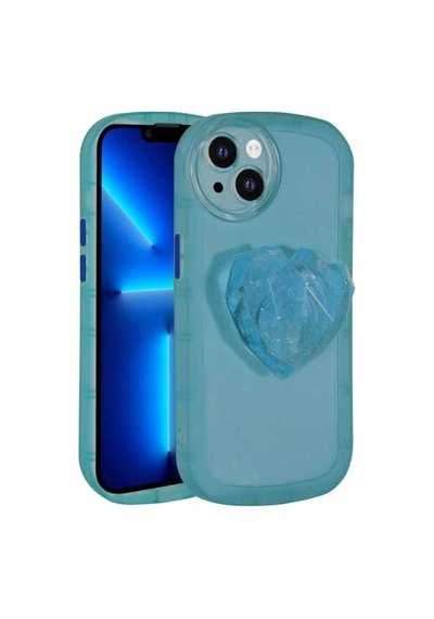 Apple Uyumlu iPhone 13 Kılıf Kamera Korumalı Pop Soketli Renkli Zore Ofro Kapak Mavi