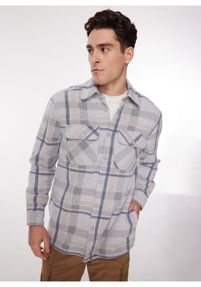 Discovery Expedition Gri Erkek Relaxed Fit Kareli Gömlek D3wm-gml3