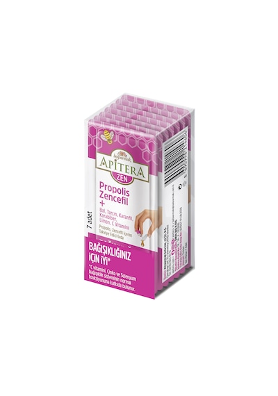 Apitera ZEN Doğal Bal, C Vitamini, Çinko, Selenyum, Zencefil, Tarçın, Karanfil, Karabiber, Limon ve Propolis İçeren Takviye Edici 7’li Saşe