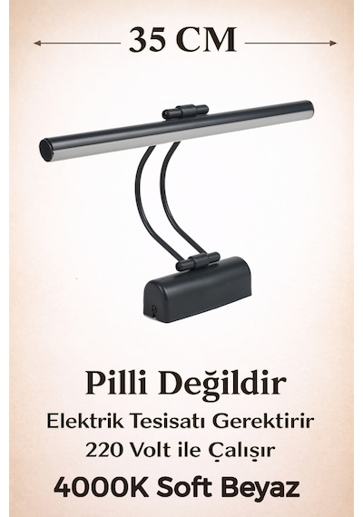 Merwish Flüt Led Aplik 35 Cm Duvar Aydınlatma 4000k Doğal Beyaz Işık Kablo Bağlantılı 220v Modern Tasarım Siyah