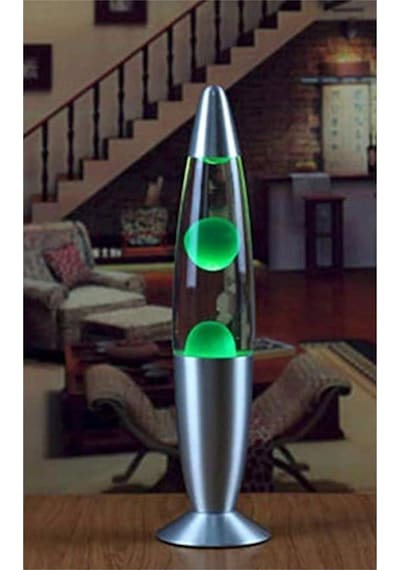Dekoratif Lav Lamba - Lava Lamp Büyük Boy 41 Cm Yeşil