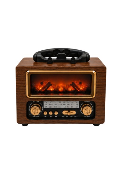 Zamanı Durduran Gs-1430 Şömine Efektli Retro Radyo Yedek Pil li