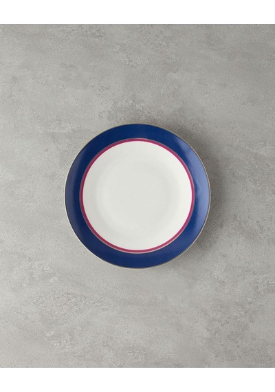 Carny Bone Porselen Servis Tabağı 25 Cm Lacivert Çok Renkli