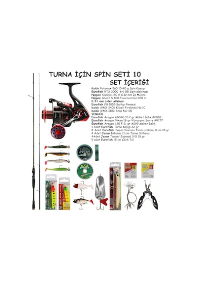 Turna Avı İçin Spin Olta Seti 10