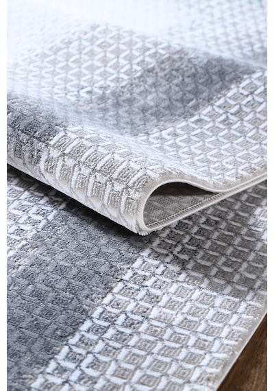 Safir 4038 Gri Uzun Ömürlü Yumuşak Polyester Halı Gri