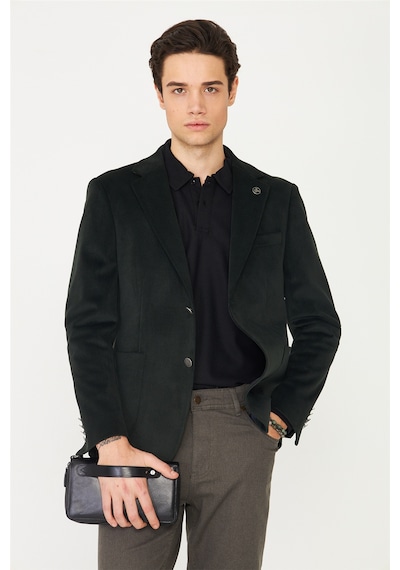 Koyu Gri Fitilli Kadife Slim Fit Blazer Ceket Füme Koyu Gri Fitilli Kadife Slim Fit Blazer Ceket Füme
