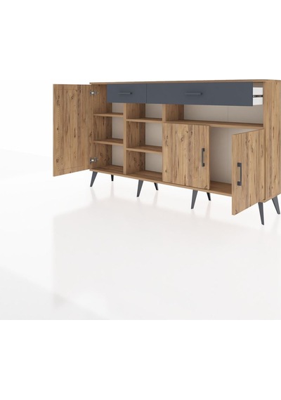 Arges Konsol 5 Raflı 2 Çekmeceli 3 Kapaklı 176x30x99 Çam-çam/antrasit Atlas Çam/antrasıt - Atlas Çam Arges Konsol 5 Raflı 2 Çekmeceli 3 Kapaklı 176x30x99 Çam-çam/antrasit Atlas Çam/antrasıt - Atlas Çam