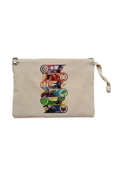 Marvel Heroes Krem Clutch Astarlı Cüzdan / El Çantası Krem