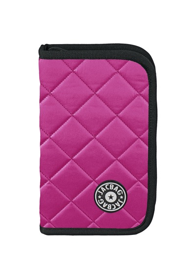Jacbag Cover Soft-sert Kapaklı Ayraçlı Kapitone Kalem Kutusu Cover Soft-pembe renkli