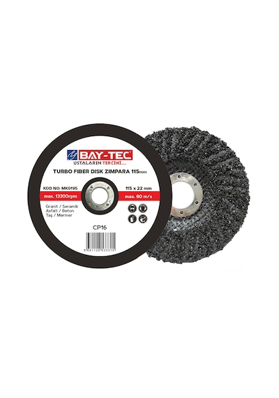 5 Adet Mk0196 180mm Turbo Fiber Disk Zımpara