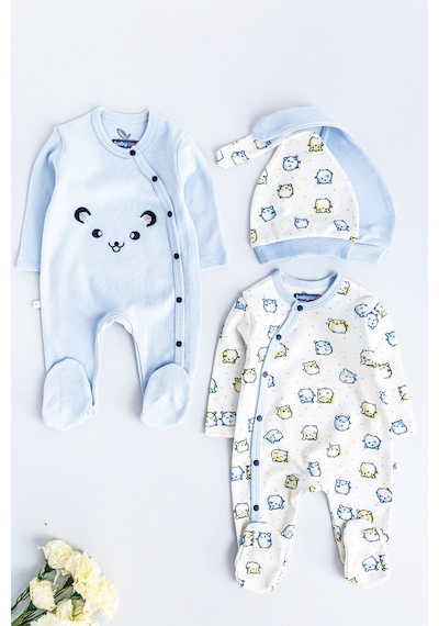 Babymod Erkek Bebek Tulum Figürlü Uzun Kollu İkili Erkek Bebek Tulum 001