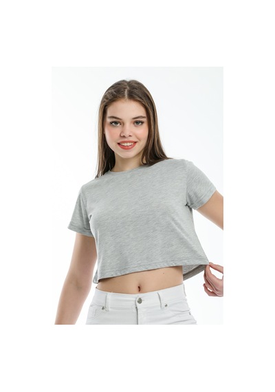 Kadın Crop Örme Tişort Spr21y13 001
