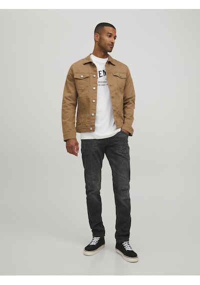 Jack & Jones Erkek Glenn Flox 124 Slim Fit Jean Black Denim