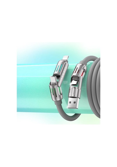 Ic02 4in1 240w Type-c To Type-c, Usb To Lightning, Type-c To Lightning, Gri
