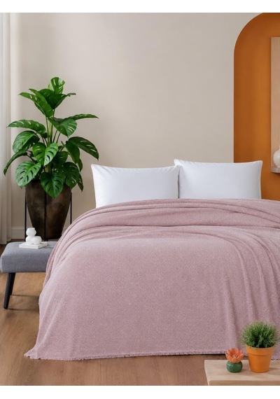 Macar Çift Kişilik Pike Pamuklu Yatak Örtüsü 220x230 Pembe Diğer