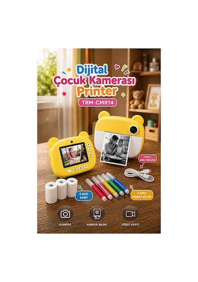 Dijital Yazıcılı Fotoğraf Makinesi Çok Renkli