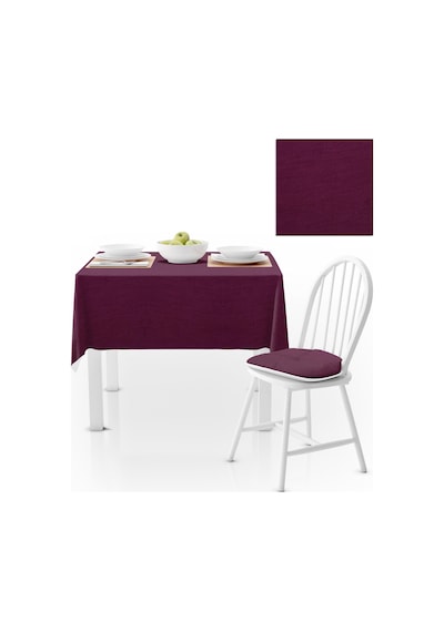 Mürdüm Kadife Dokulu Masa Örtüsü 180x180