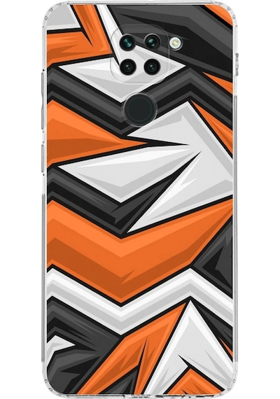 Xiaomi Redmi Note 9 Kamera Korumalı Kapak Grafiti Tasarımlı Şeffaf Kılıf Şeffaf