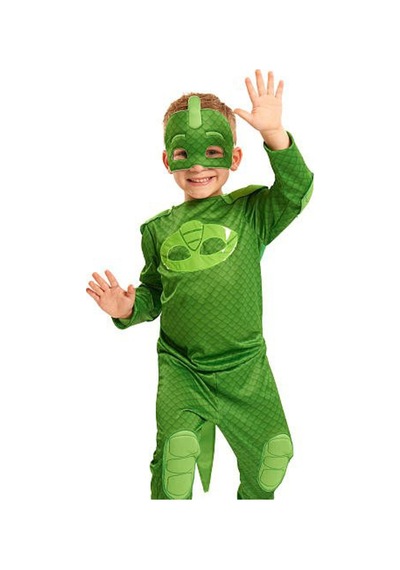 Annee Bakk Erkek Çocuk Pjmask Gekko Kıyafeti, Pijamaskeliler Kertenkele Kostümü Yeşil