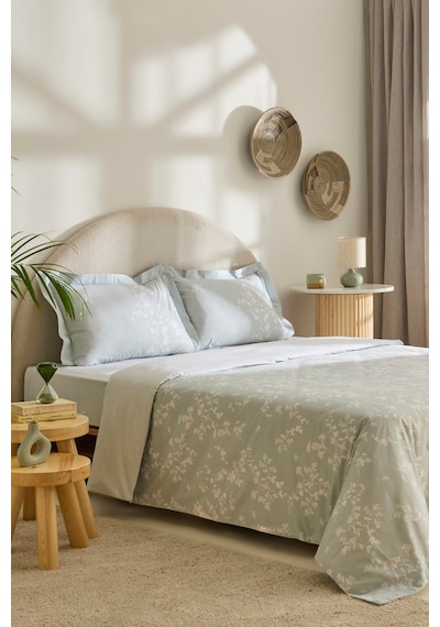 Kaşmir Home Fancy %100 Pamuk Çift Kişilik Nevresim Takımı Mint