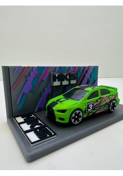 3d Baskı 1/64 Ölçekli Hks Tasarımlı Mini Diorama Araç Sergileme Garajı