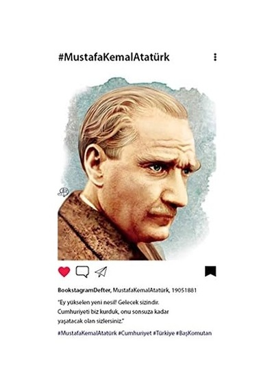 Atatürk Profil - Bookstagram Defter Çok Renkli