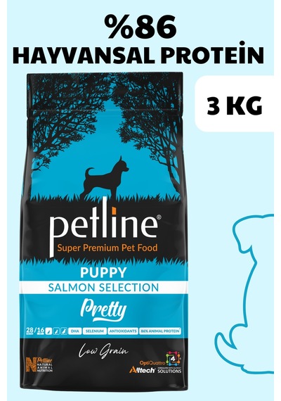 Petline Pretty Puppy Somonlu Yavru Kuru Köpek Maması Tüm Irklar İçin 3 KG