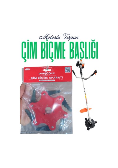 Klc Motorlu Tırpan Metal Çim Çayır Biçme Kesme Aparatı 6 Kollu Testere Dişli Ahtapot Bıçak Başlığı