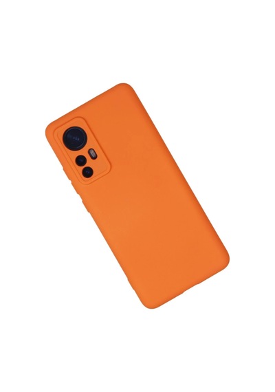 Xiaomi Mi 12 Kılıf Nano İçi Kadife Silikon - Turuncu Düz Renkli