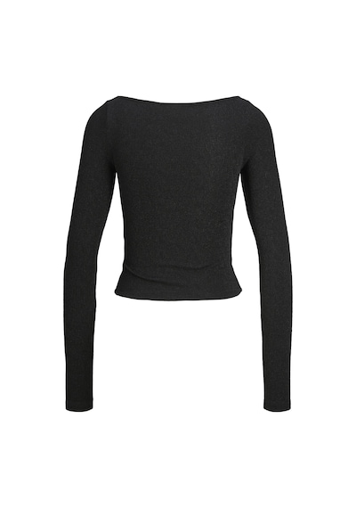 Jack & Jones Kadın Simli Kumaş Crop Top - Sigga Black