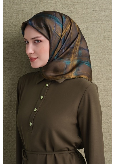 Armine Sura İpek Eşarp 2026-2027 - Sonbahar Kış-asm9602 Yeşil