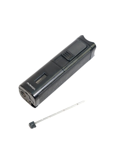 Parmida 3 Torch Pürmüz Sehpalı Gövdesi Deri Siyah Metal Puro Çakmağı - Tr9490