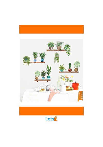 Yeşil Yapraklı Tropikal Bitkiler Duvar Stickerı 90x35 Cm 10 Adet Çok Renkli