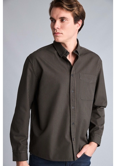 Defacto Relaxed Fit Polo Yaka Kareli Flanel Uzun Kollu Gömlek H5115ax26aukh79 Haki-kh79