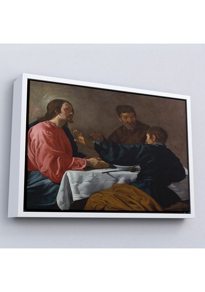 Ahşap Çerçeveli Diego Velázquez - Emmaus'ta Akşam Yemeği Tablo - The Supper At Emmaus-7145