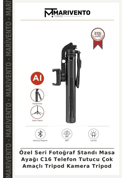 Özel Seri Fotoğraf Standı Masa Ayağı C16 Telefon Tutucu Çok Amaçlı Tripod Kamera Tripod