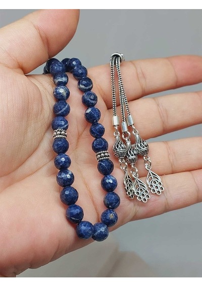 Yaşamtohumu Safir Taşı Faset Kesim 33'lük Tesbih 7 MM Gümüş 51312