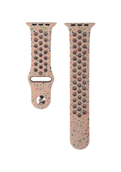 Apple Watch Seri 1/2/3 42mm Uyumlu Kordon Yeni Seri 2023 Silikon Strap Kayış Krem