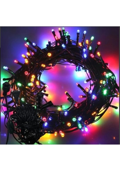 10m 100 Led Boncuk Lamba Rgb Işık Siyah Kablo Mz-18-10 Çok Renkli