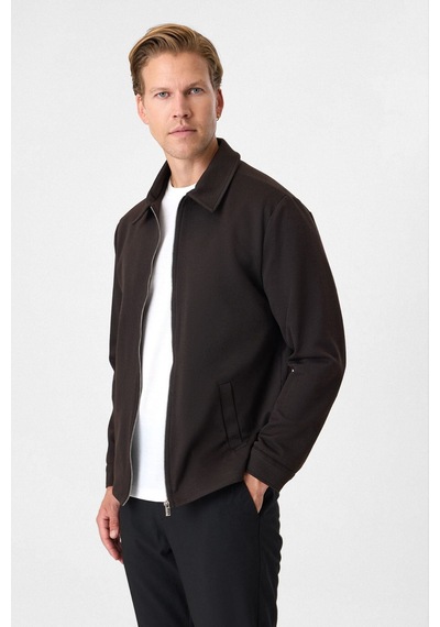 Back And Bond Kahve Regular Fit Fermuarlı Diagonel Mont Çok Renkli
