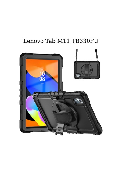Lenovo M11 Tb-330fu İle Uyumlu Defender Askılı 360 Dönebilir Standlı Zırh Tablet Koruyucu Kılıfı Korumalı Kapak