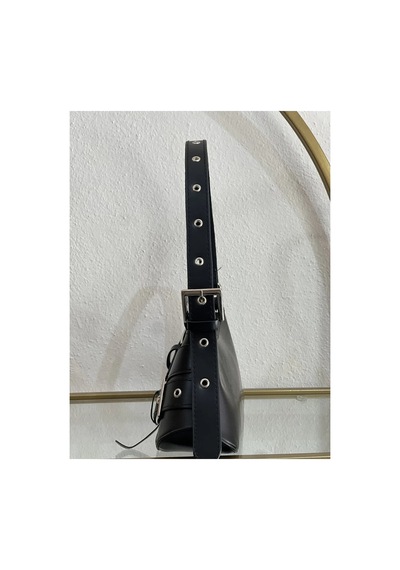 Linalya Jewelry Kemer Detaylı Ayarlanabilir Omuz Çantası Siyah