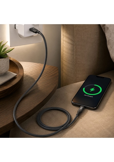 Flayse Hızlı Şarj Ve Data Aktarım İphone 11 Uyumlu 2 Metre Nylon Kablo