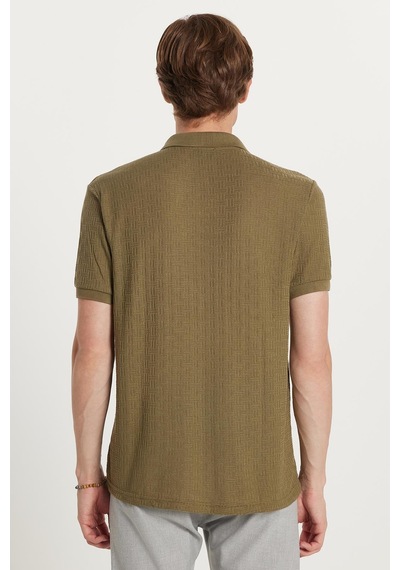 Tudors Erkek Slim Fit Dar Kesim Viskon Kumaş Desenli Düz Pike Düğmesiz Haki Polo Yaka Tişört-34759 Haki Tudors Erkek Slim Fit Dar Kesim Viskon Kumaş Desenli Düz Pike Düğmesiz Haki Polo Yaka Tişört-34759 Haki