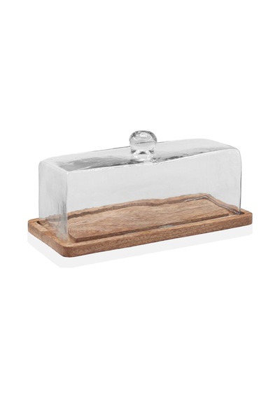 The Mia Madera Dikdörtgen Kek Saklama Fanusu 15x32x14 Cm