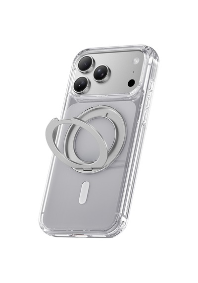 Apple iPhone Uyumlu 18 Pro Max Kılıf M-safe Özellikli Raptic Air Stand Serisi Aynalı Arka Yüzey Standlı Şeffaf